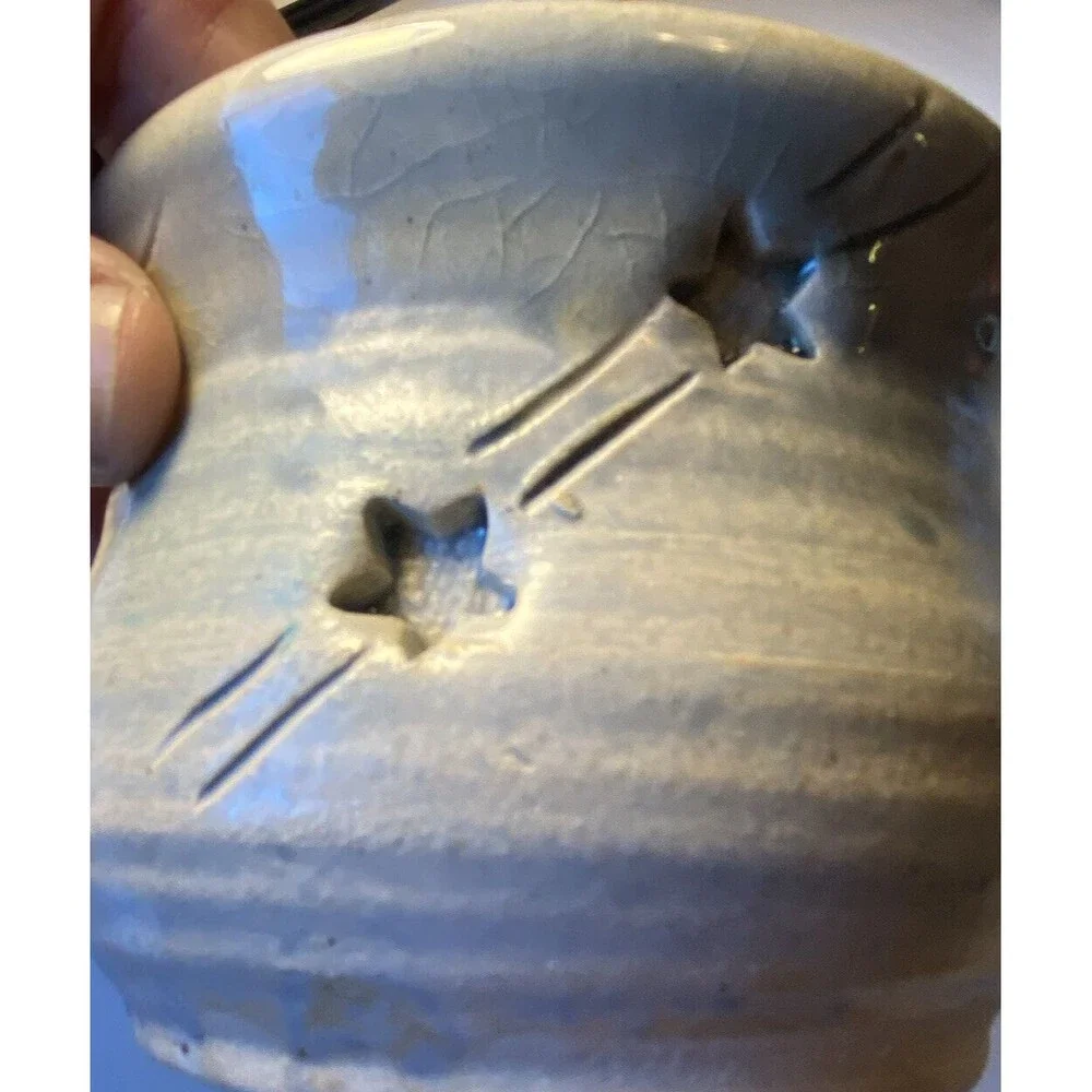 Nice Handmade Pottery Signed Shooting Stars Gray High End Coffee Mug Minty - Picture 8 of 10